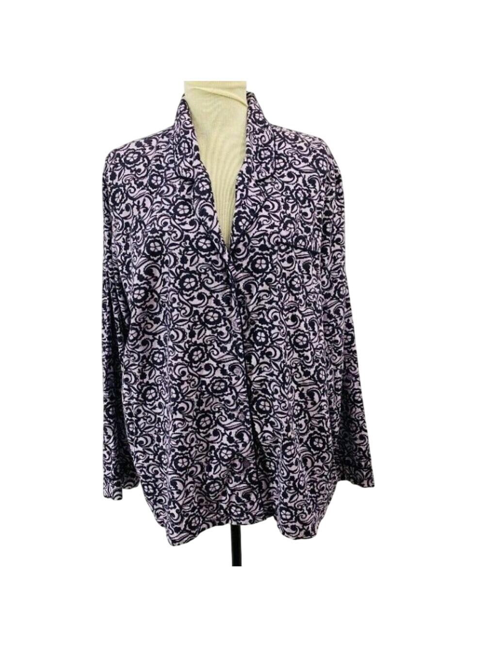 Nordstrom Lingerie Flannel Pajama Shirt Womens Xlarge
